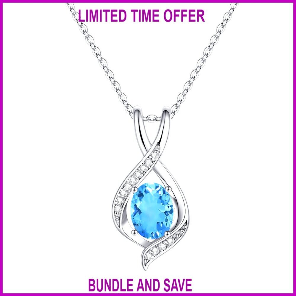Sterling Silver Oval Birthstone Pendant Necklace, Adjustable Chain, Anniversary